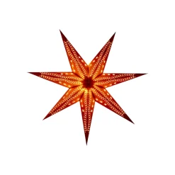 STERNTALER Dekorationsbelysning|Julestjerner > papirstjerne i fløjl, Ø 75 cm orange