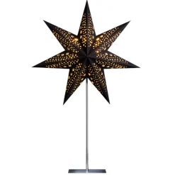 STERNTALER Julepynt|Vinduesdekoration > papirstjerne, sort, 7 takker Ø 45 cm højde 70 cm