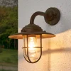 Væglamper ^ Moretti Luce Stilfuld Antique udendørsvæglampe, klart glas