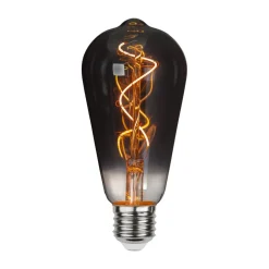 Filament Pære|Led Pærer ^ STAR TRADING ST64 LED-filamentpære E27 3 W 1.800 K røgglas