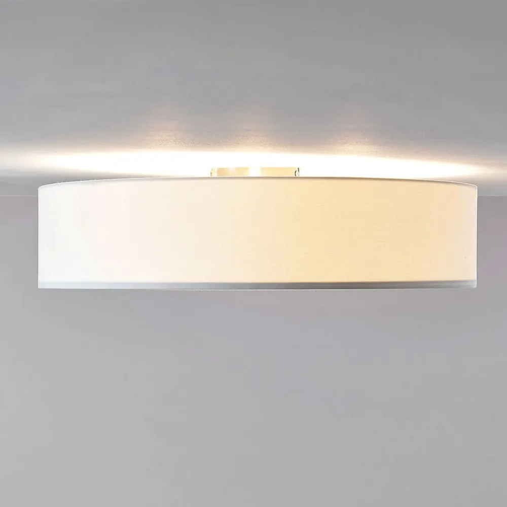 Lindby Gang|Loftlamper > Stof-loftlampe Gordana i hvid, 57 cm