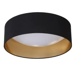 Loftlamper ^ Lindby Stof loftslampen Coleen i sort, gylden inden i