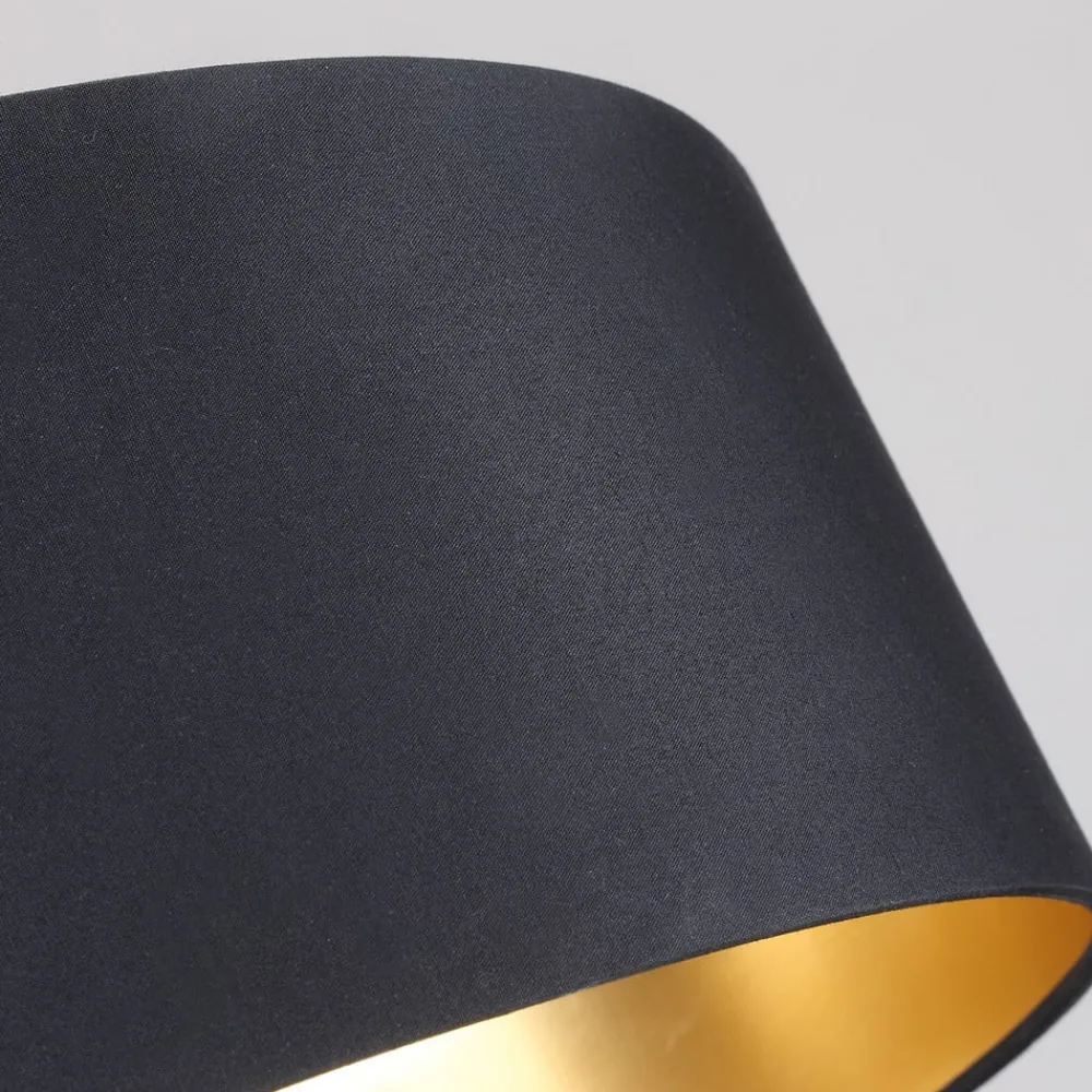 Loftlamper ^ Lindby Stof loftslampen Coleen i sort, gylden inden i