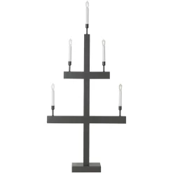 Julepynt|Vinduesdekoration ^ STAR TRADING Storm vinduesstage, 5 lyskilder, 118 cm, mørkegrå