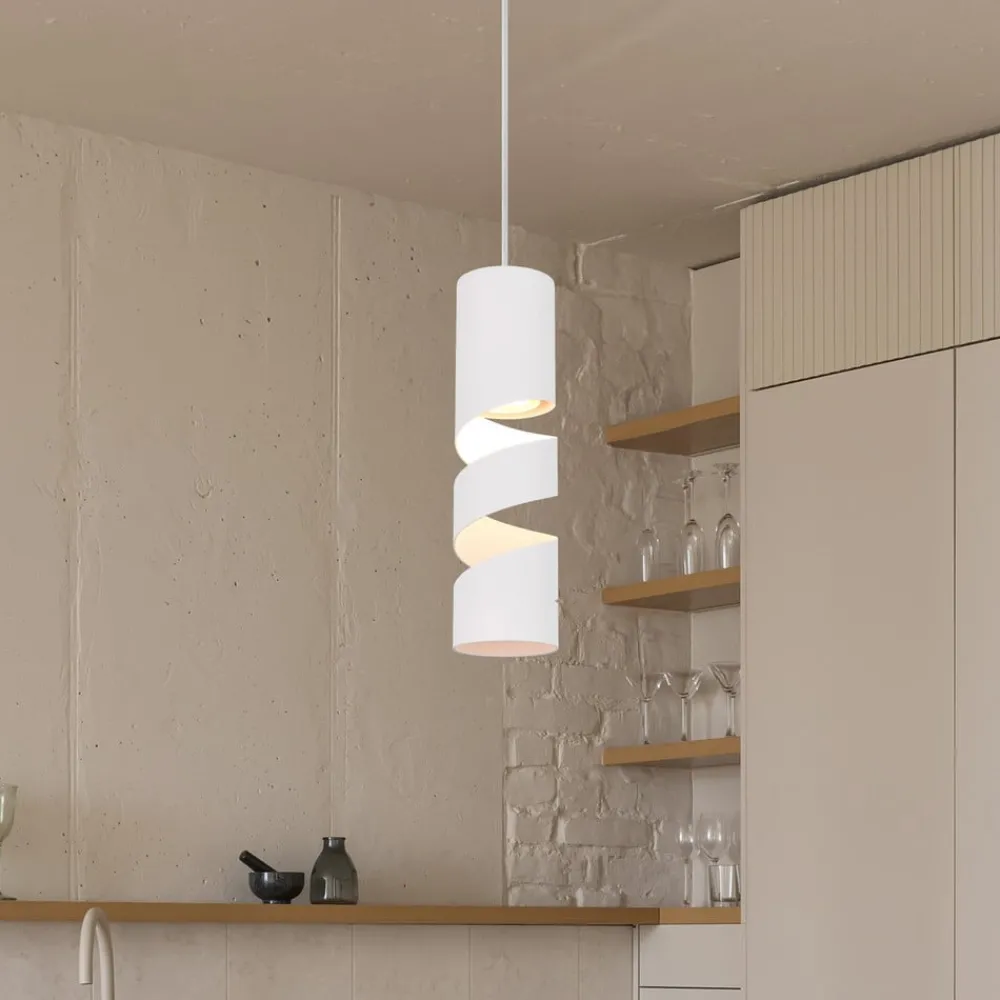 Trio Lighting Pendellamper > Stream hængelampe, hvid, Ø 8 cm, metal, GU10