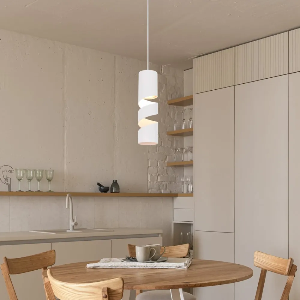 Trio Lighting Pendellamper > Stream hængelampe, hvid, Ø 8 cm, metal, GU10