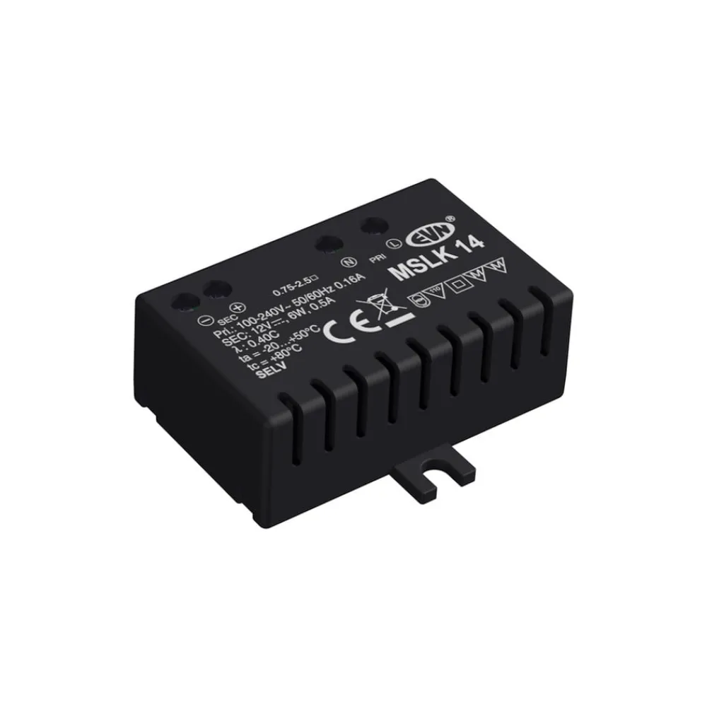 Driver Konstant Spænding ^ EVN Strømforsyning 12 V/DC 0,1-6 W, IP20, 100-240 V/AC