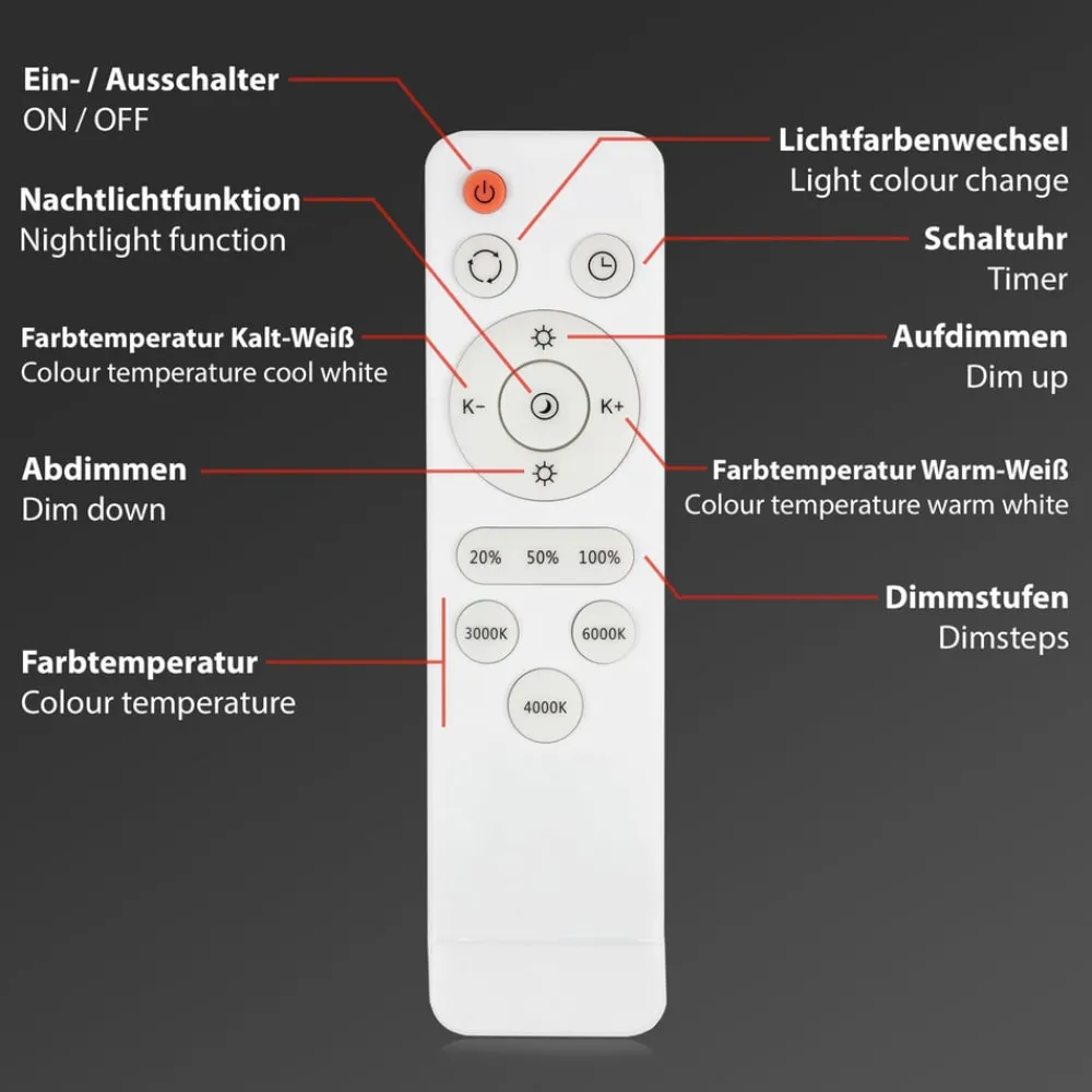 Gang|Loftlamper ^ Briloner Style LED-loftslampe, fjernbetjening