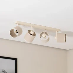 Argon Spotlights > Suerte loftlampe, cremehvid, hørtekstil, 4 lyskilder