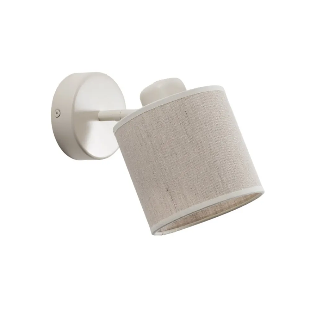 Væglamper ^ Argon Suerte væglampe, cremehvid, hørtekstil, 18 cm høj, E14