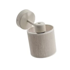 Væglamper ^ Argon Suerte væglampe, cremehvid, hørtekstil, 18 cm høj, E14