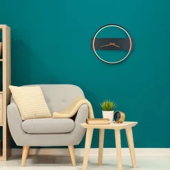 Globo Væglamper|Væglamper > Sussy LED-væglampe med ur, sort, bredde 32 cm