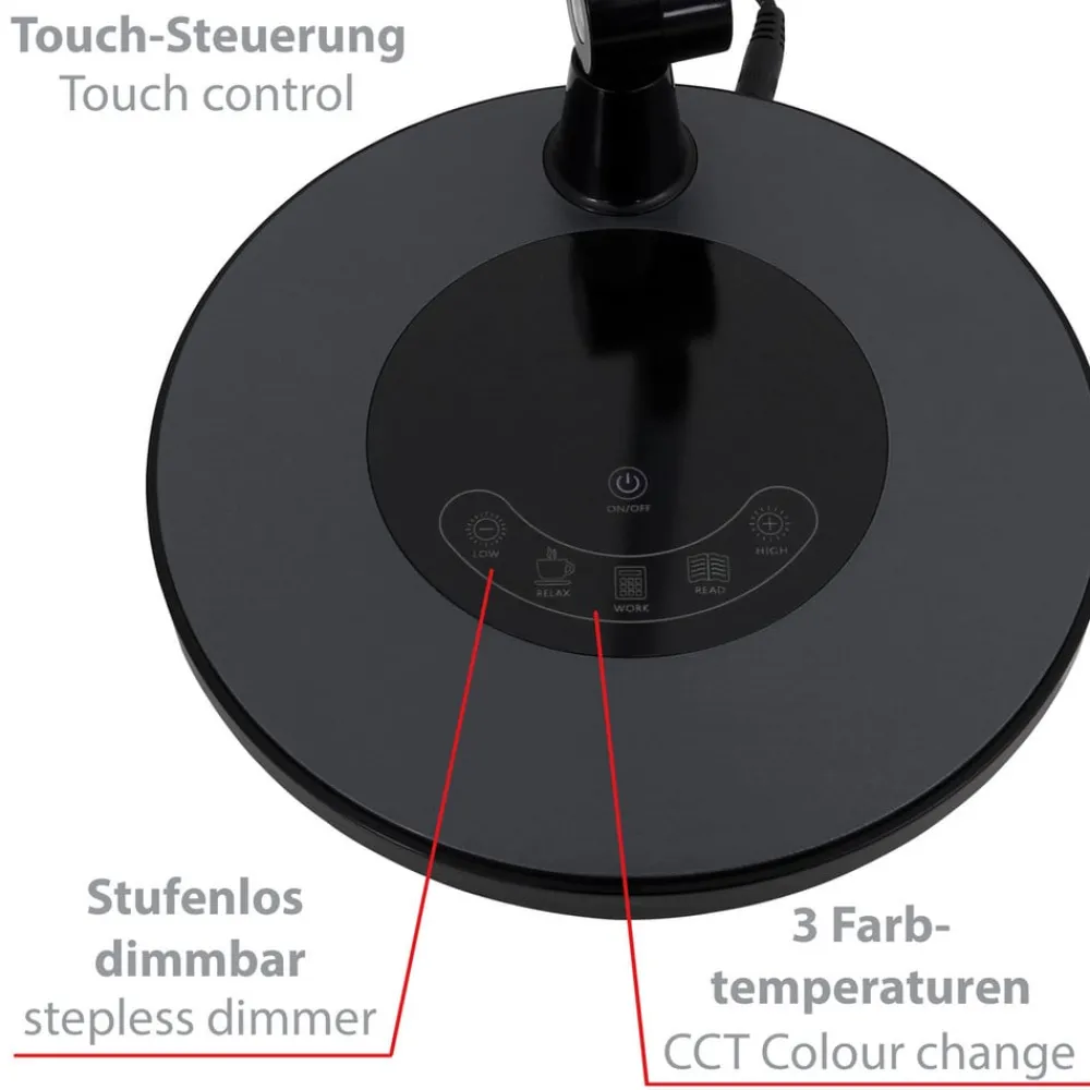 Briloner Arbejdsrum/Kontor|Bordlamper > Svane LED-bordlampe, CCT, dæmpbar