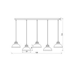 Luminex Pendellamper > Sven hængelampe, 5 lyskilder, beige, stål