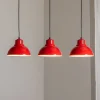 Pendellamper ^ Luminex Sven hængelampe, 3 lyskilder, rød, stål, E27