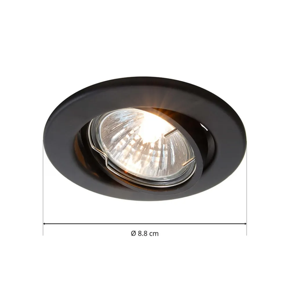 Deko-Light Indbygningsspots|Spotlights > Svingbar lavsp.-indbygningsring 68er, mat sort