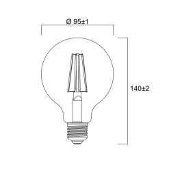 Sylvania Filament Pære > E27 filament LED G95 4W 2.700 K 840 lm