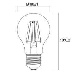 Sylvania Filament Pære > E27 filament LED-pære 2,3W 2.700 K 485 lm