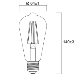 Sylvania Filament Pære > E27 filament LED ST64 4W 2.700 K 840 lm