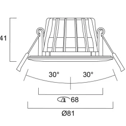 Loftlamper|Indbygningsspots ^ Sylvania indbygningslampe Obico 68, sort, IP65, CCT, dæmpbar