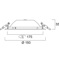 Indbygningsspots ^ Sylvania LED-indbygningslampe Start, IP54, 830, Ø 17,5 cm, DALI