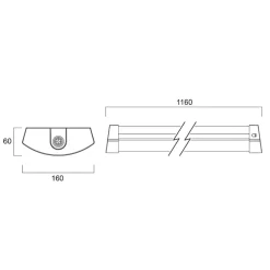 Arbejdsrum/Kontor ^ Sylvania LED-loftlampe Deltawing, 116 cm, IP44, 840