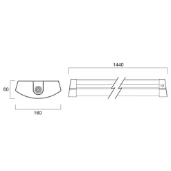 Sylvania Arbejdsrum/Kontor > LED-loftlampe Deltawing, 144 cm, IP44, 840