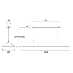 Arbejdsrum/Kontor ^ Sylvania LED-pendellampe Areum, 120 x 30 cm, 840, DALI