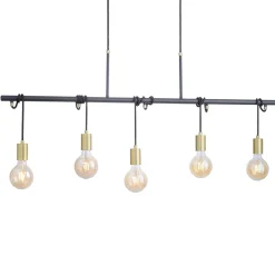 JUST LIGHT. GmbH Pendellamper > Tamara hængelampe, 5 lyskilder, messing/sort
