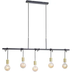 JUST LIGHT. GmbH Pendellamper > Tamara hængelampe, 5 lyskilder, messing/sort