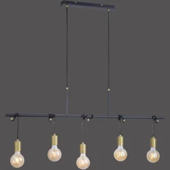 JUST LIGHT. GmbH Pendellamper > Tamara hængelampe, 5 lyskilder, messing/sort