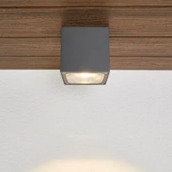 Udendørs Loftlamper ^ Lucande Tanea - LED loftlampe i terningform, IP54