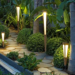 Les Jardins Solcelle Lampe Med Sensor|Solcellelamper > Tecka LED-solcellelampe med sensor, 52 cm, teak