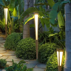 Solcelle Lampe Med Sensor|Sokkellamper Med Sensor ^ Les Jardins Tecka LED-solcellelampe med sensor, 120 cm, teak