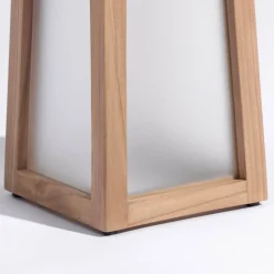 Les Jardins Solcellelamper > Tecka soldrevet LED-lanterne, bærbar, 25 cm, teak