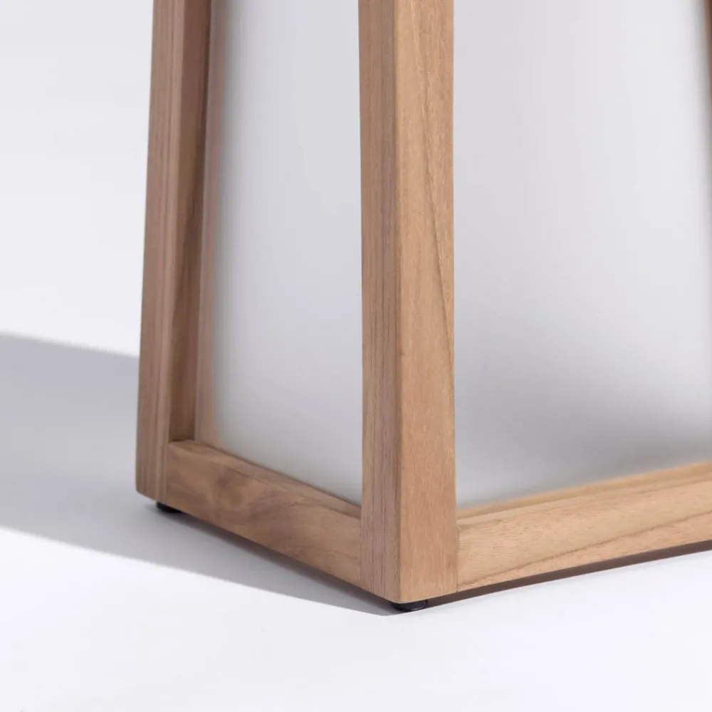 Les Jardins Solcellelamper > Tecka soldrevet LED-lanterne, bærbar, 25 cm, teak