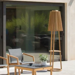 Les Jardins Solcelle Lampe Med Sensor|Solcellelamper > Tecka sol-gulvlampe med sensor, teak