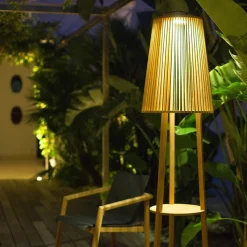 Les Jardins Solcelle Lampe Med Sensor|Solcellelamper > Tecka sol-gulvlampe med sensor, teak