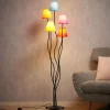 Näve Gang|Pendellamper > Tekstil gulvlampe Colori med 5 lyskilder farvet
