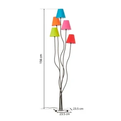 Näve Gang|Pendellamper > Tekstil gulvlampe Colori med 5 lyskilder farvet