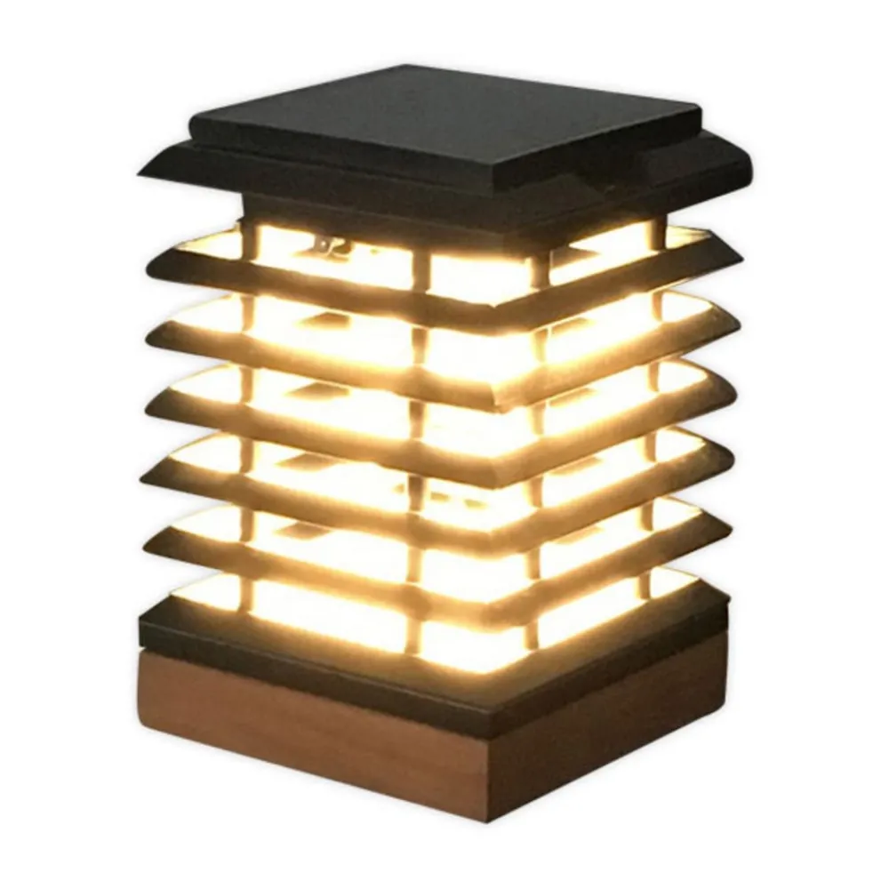 Solcellelamper|Sokkellamper ^ Les Jardins Tekura LED-bordlampe med solcelle af teaktræ