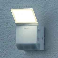 Theben Væglamper > udendørs LED-væglampe theLeda S8-100, hvid, sensor