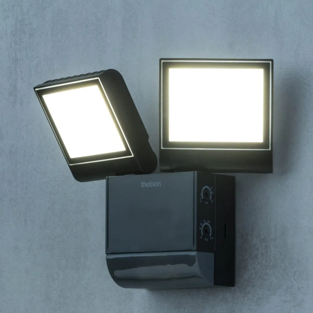 Væglamper ^ Theben udendørs LED-væglampe theLeda S17-100, sort Sensor