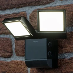 Væglamper ^ Theben udendørs LED-væglampe theLeda S17-100, sort Sensor
