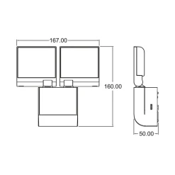Væglamper ^ Theben udendørs LED-væglampe theLeda S17-100, sort Sensor