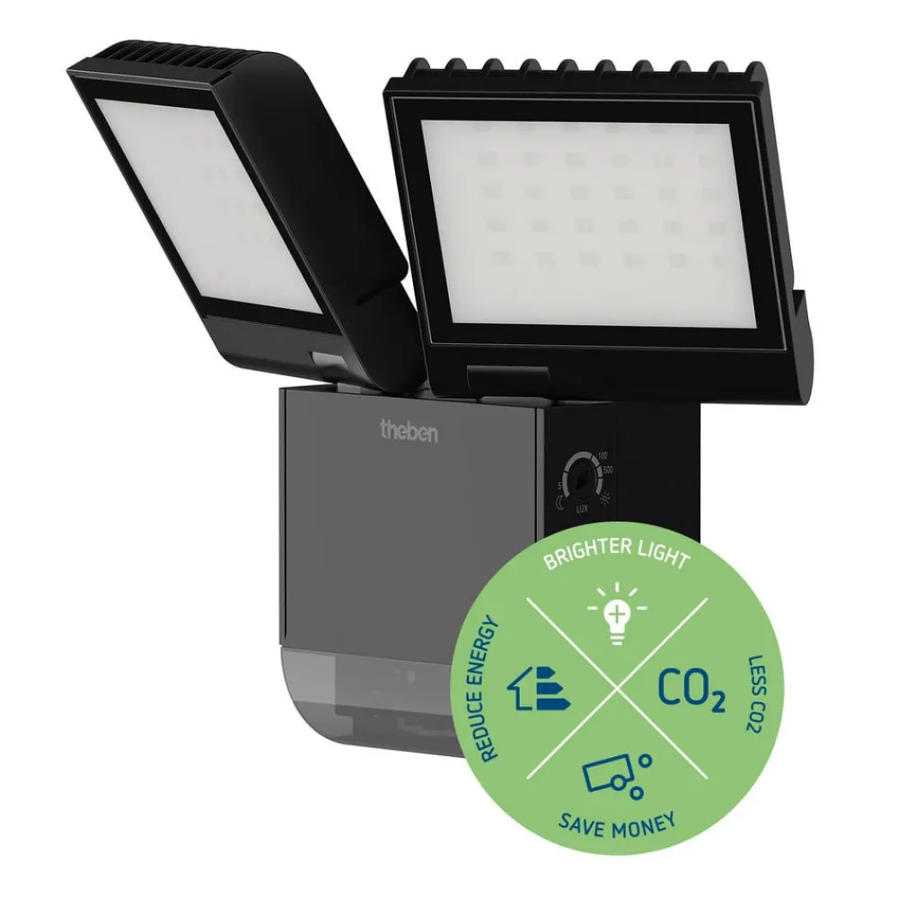 Væglamper ^ Theben udendørs LED-væglampe theLeda S17-100, sort Sensor