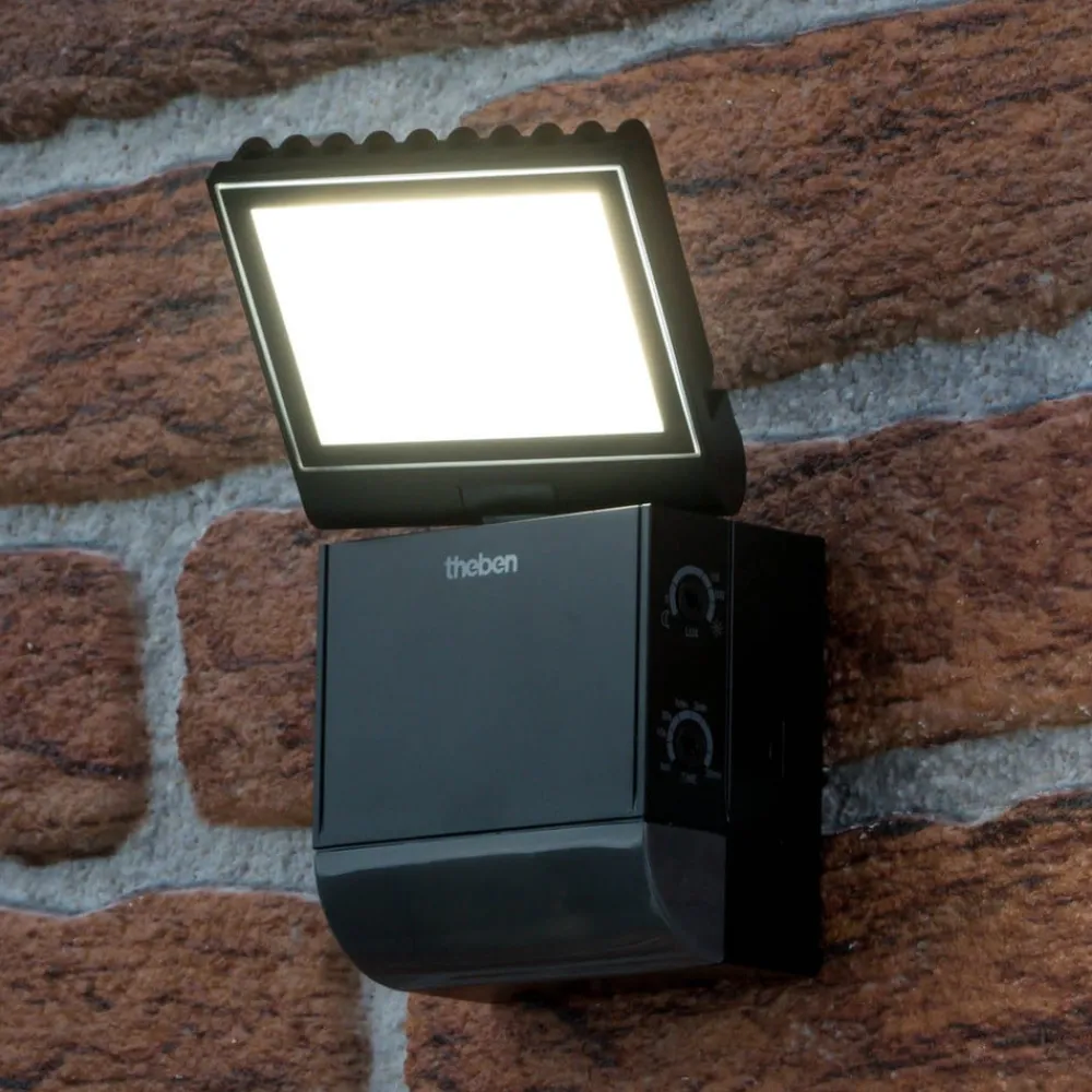 Theben Væglampe Med Sensor > udendørs LED-væglampe theLeda S8-100, sort, sensor