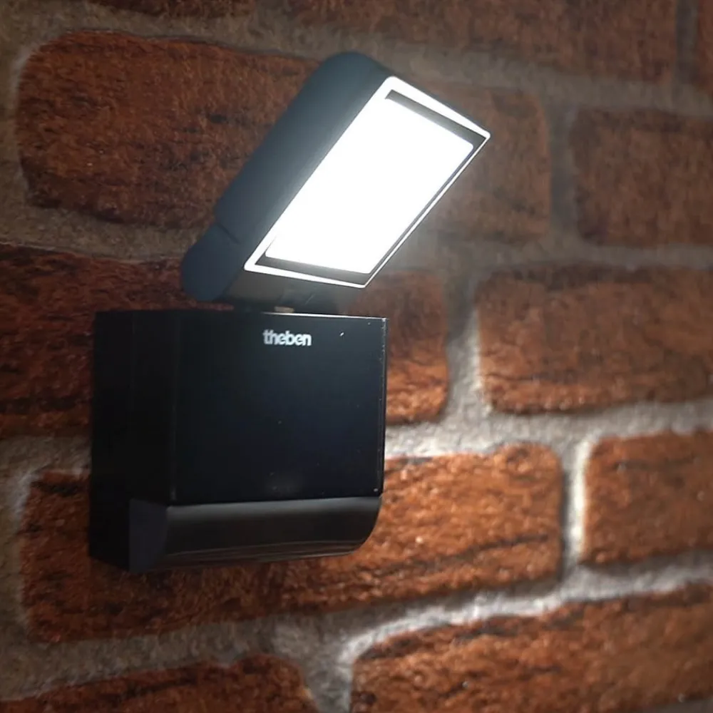 Theben Væglampe Med Sensor > udendørs LED-væglampe theLeda S8-100, sort, sensor