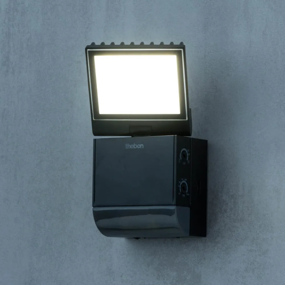 Theben Væglampe Med Sensor > udendørs LED-væglampe theLeda S8-100, sort, sensor