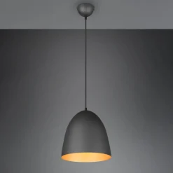 Pendellamper|Pendellamper ^ Reality Leuchten Tilda hængelampe, 1 lyskilde, sort/guld, Ø 25 cm